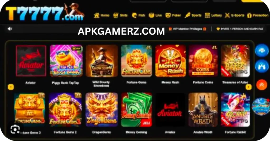T7777 Game Best App of Earning 